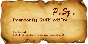 Prandorfy Szörény névjegykártya